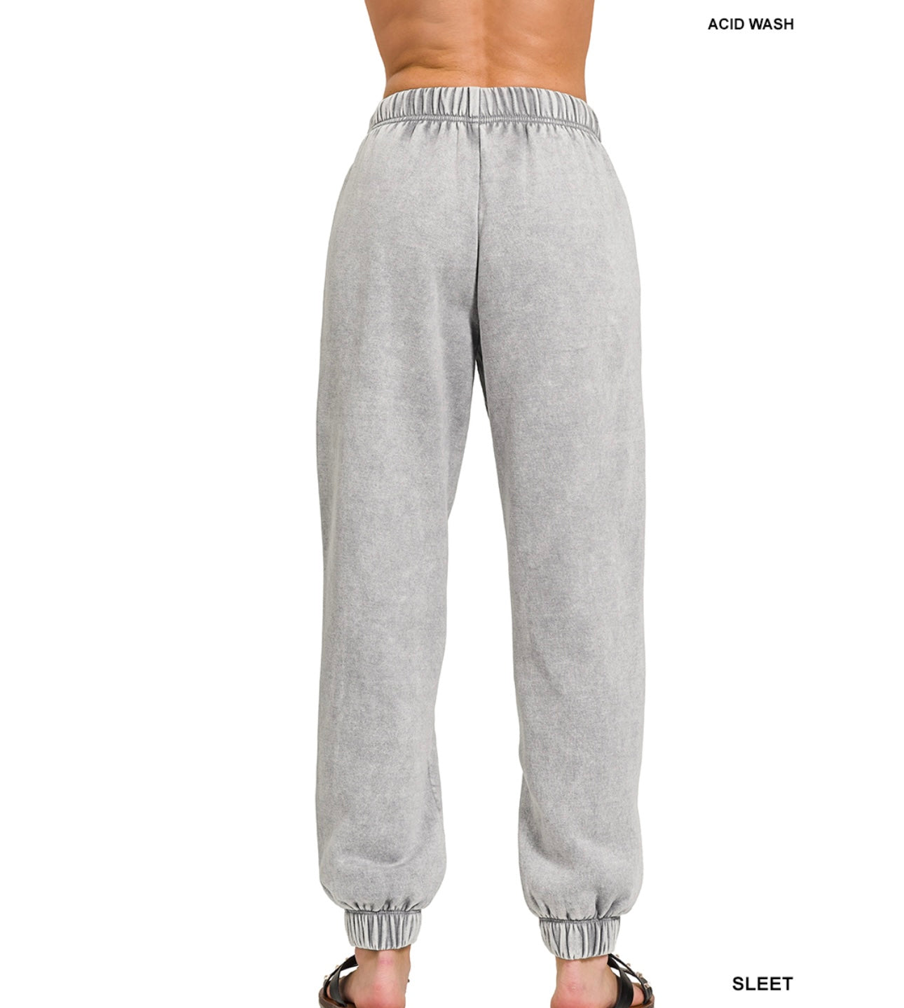 Acid Wash Fleece Sweatpants - Sleet