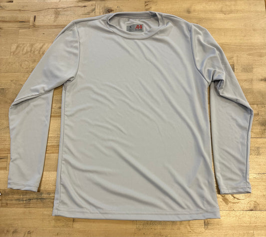 Youth A4 Long Sleeve Performance - Silver