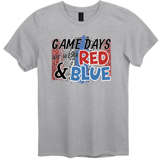 Game Days Red & Blue Graphic Apparel | Adult Spirit Wear