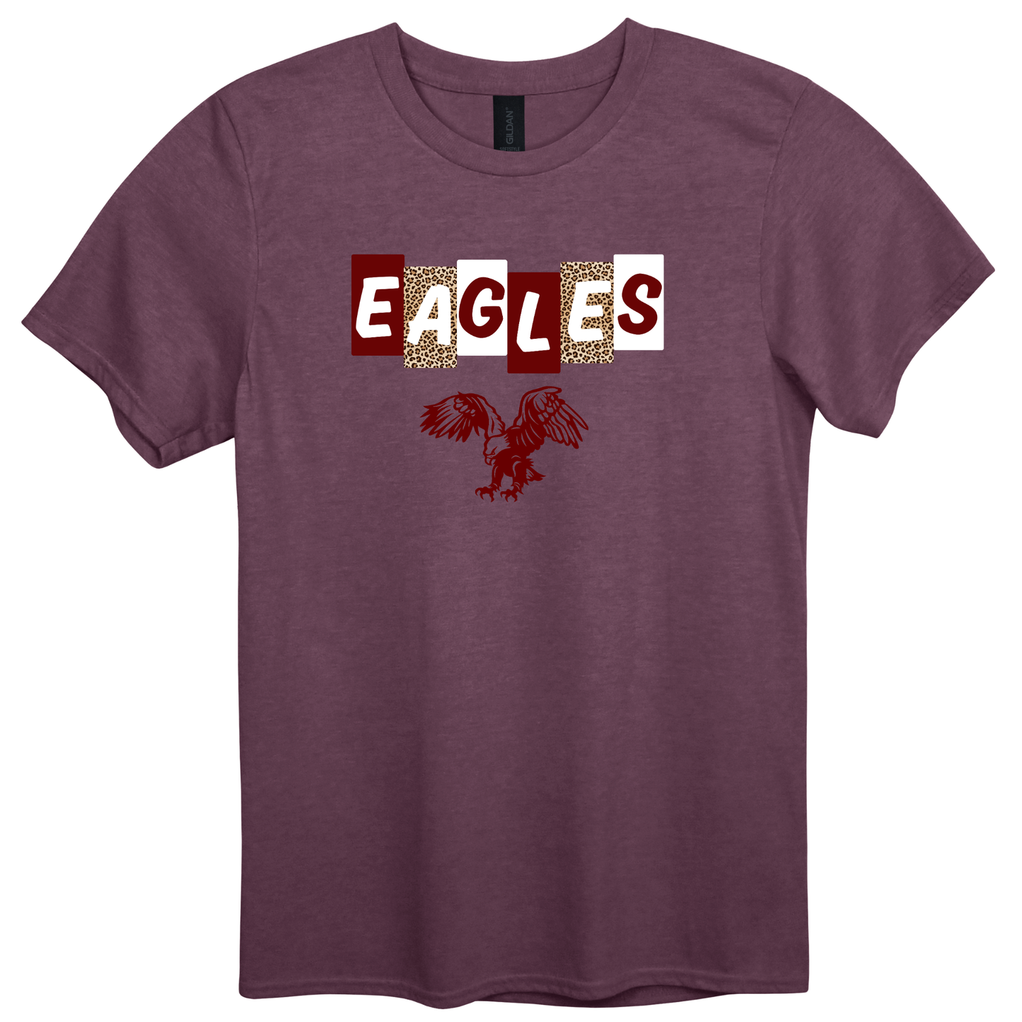 EAGLES Leopard Letter Blocks Graphic Apparel | Adult Spirit Wear