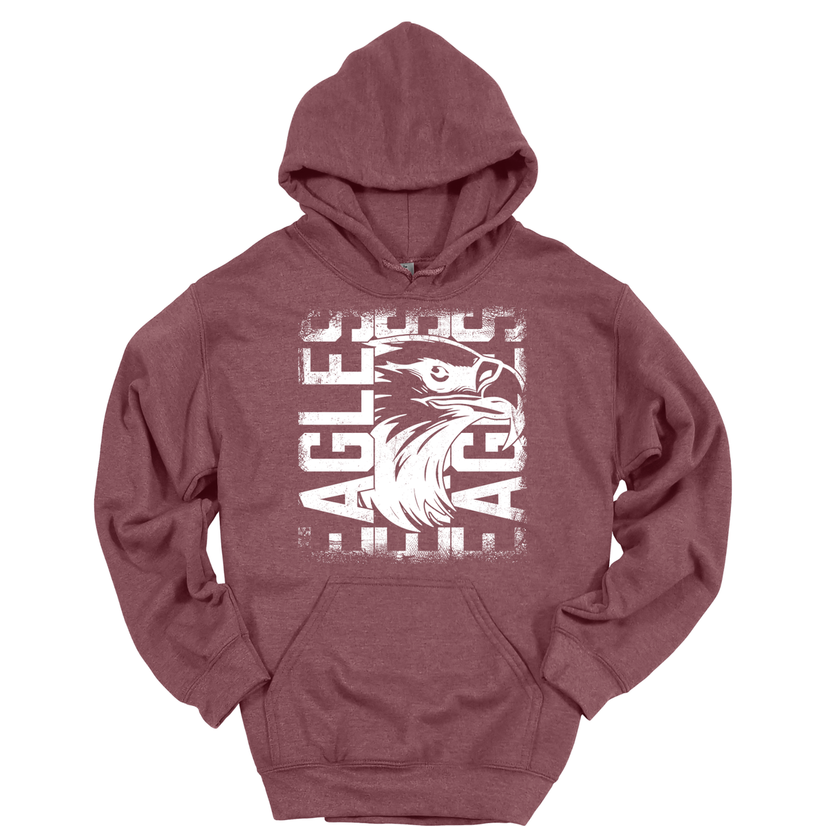 EAGLES Distressed White Graphic Apparel | Adult Spirit Wear