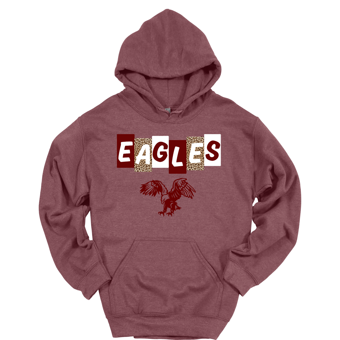 EAGLES Leopard Letter Blocks Graphic Apparel | Adult Spirit Wear