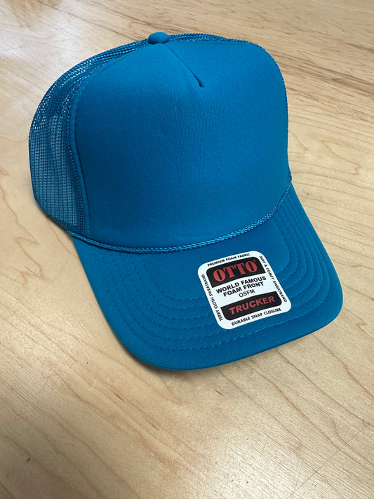 Otto High Crown Trucker Hat - Turquoise
