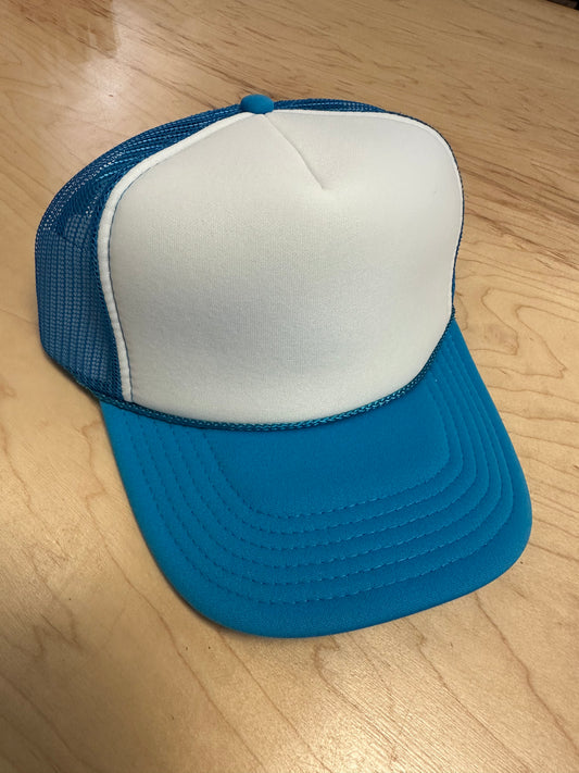 Otto Adult High Crown Trucker - Neon Blue
