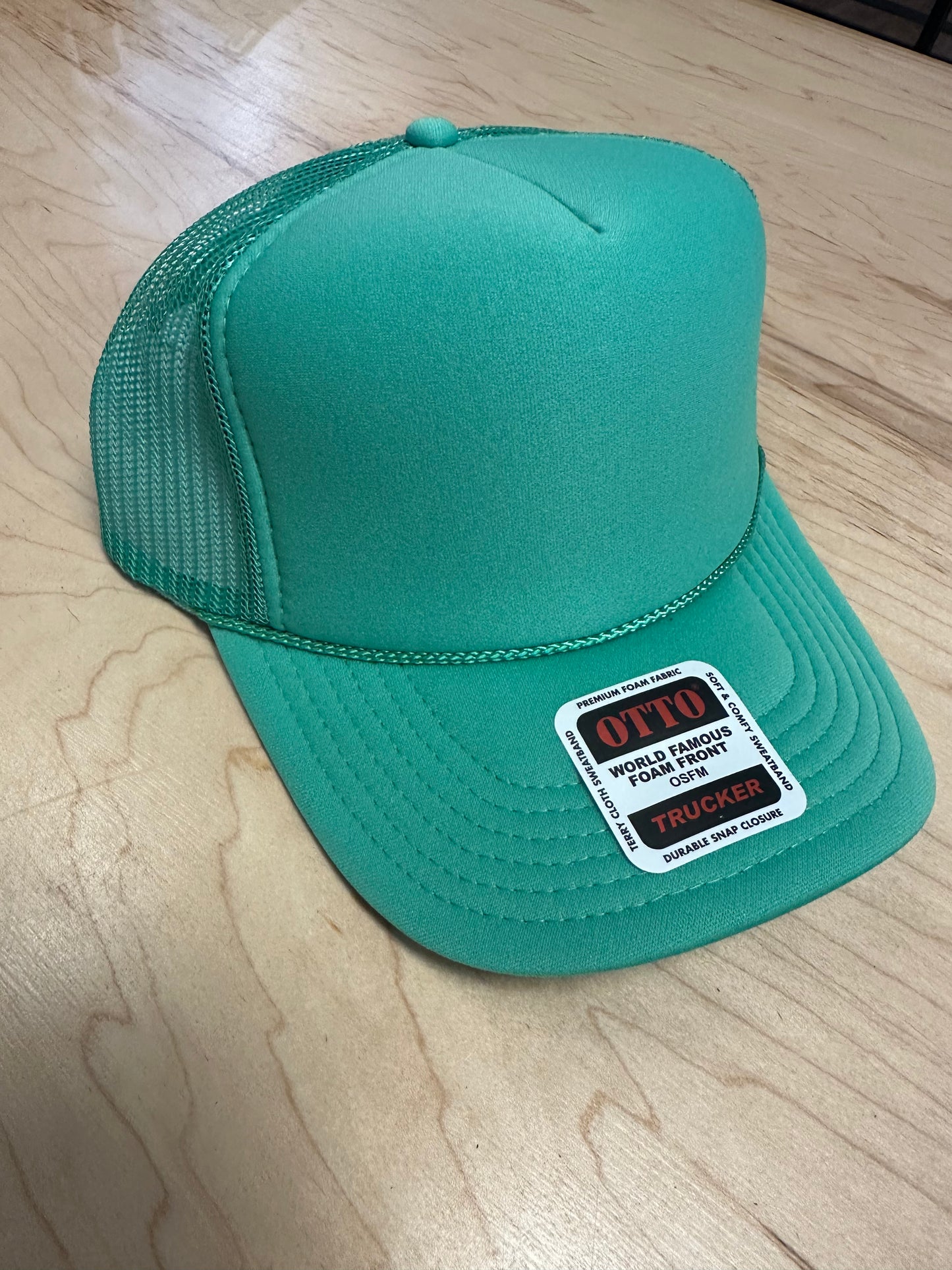 Otto High Crown Trucker - Solid Cactus Green