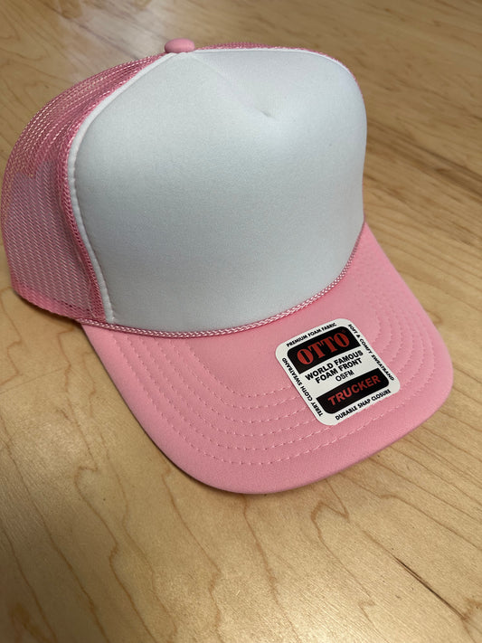 Otto Adult High Crown Trucker - Pink/White