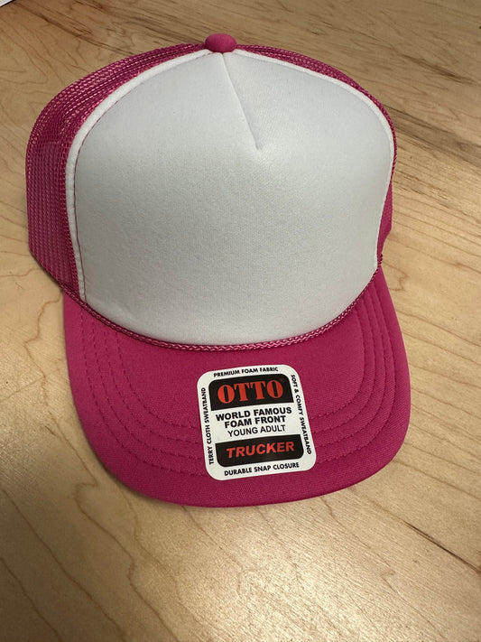 Otto Youth Trucker Hat - Hot Pink/White