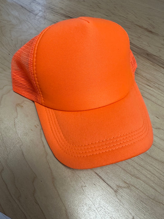 Adult Trucker Hat - Solid Neon Orange