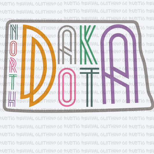 Colorful North Dakota Map