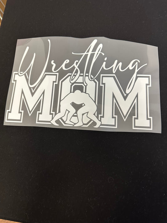 White Print Wrestling Mom