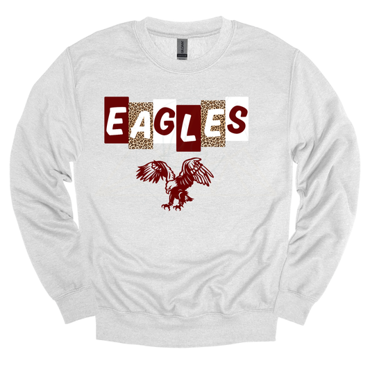 EAGLES Leopard Letter Blocks Graphic Apparel | Adult Spirit Wear
