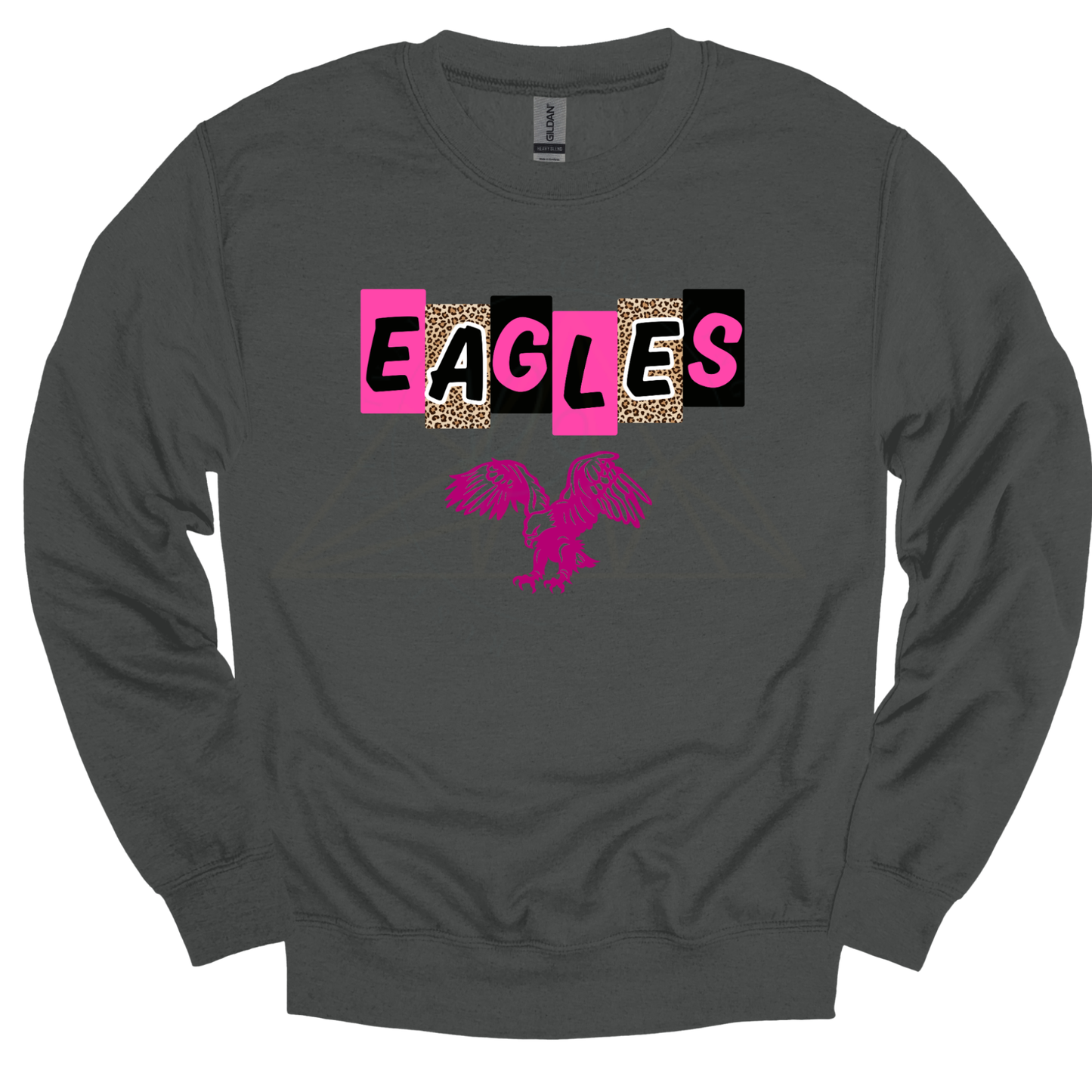 PINK EAGLES Leopard Letter Blocks Graphic Apparel | Youth Spirit Wear
