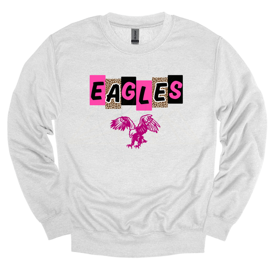 PINK EAGLES Leopard Letter Blocks Graphic Apparel | Youth Spirit Wear