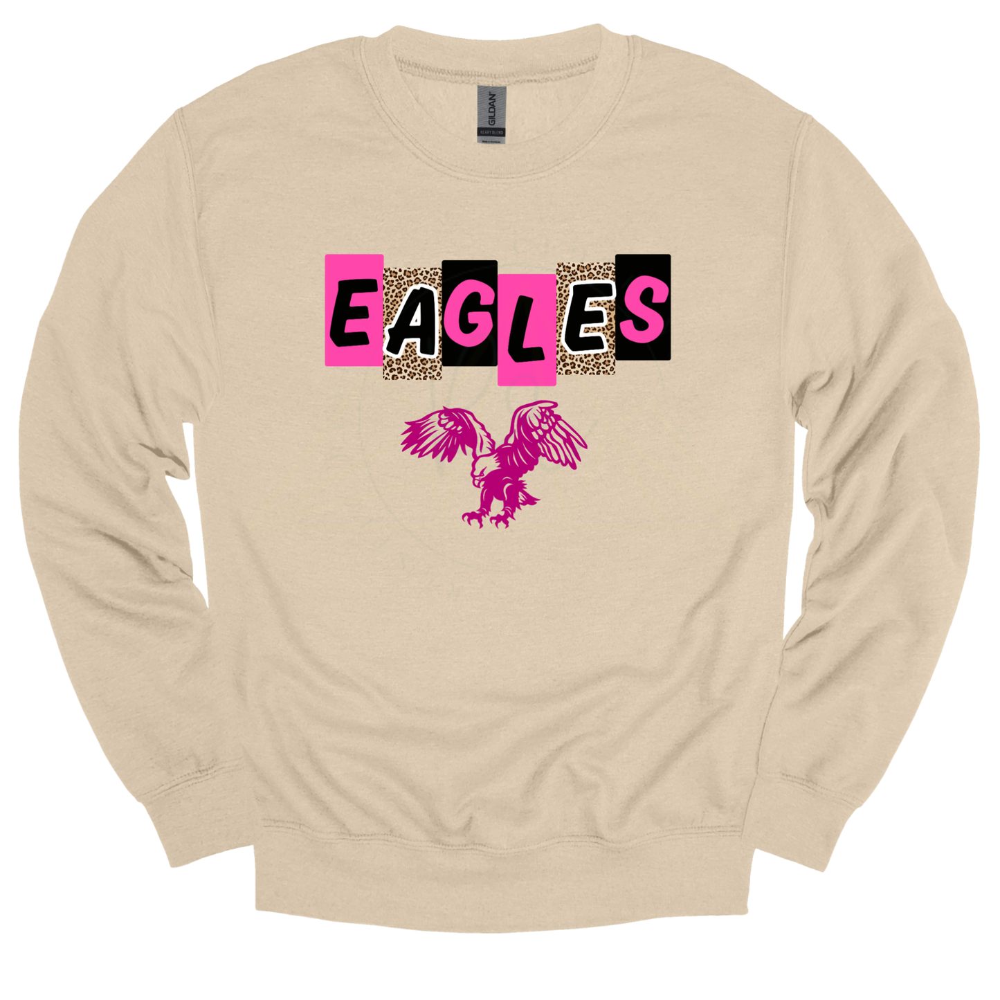 PINK EAGLES Leopard Letter Blocks Graphic Apparel | Youth Spirit Wear