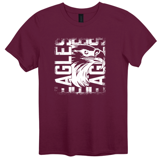 EAGLES Distressed White Graphic Apparel | Youth Spirit Wear