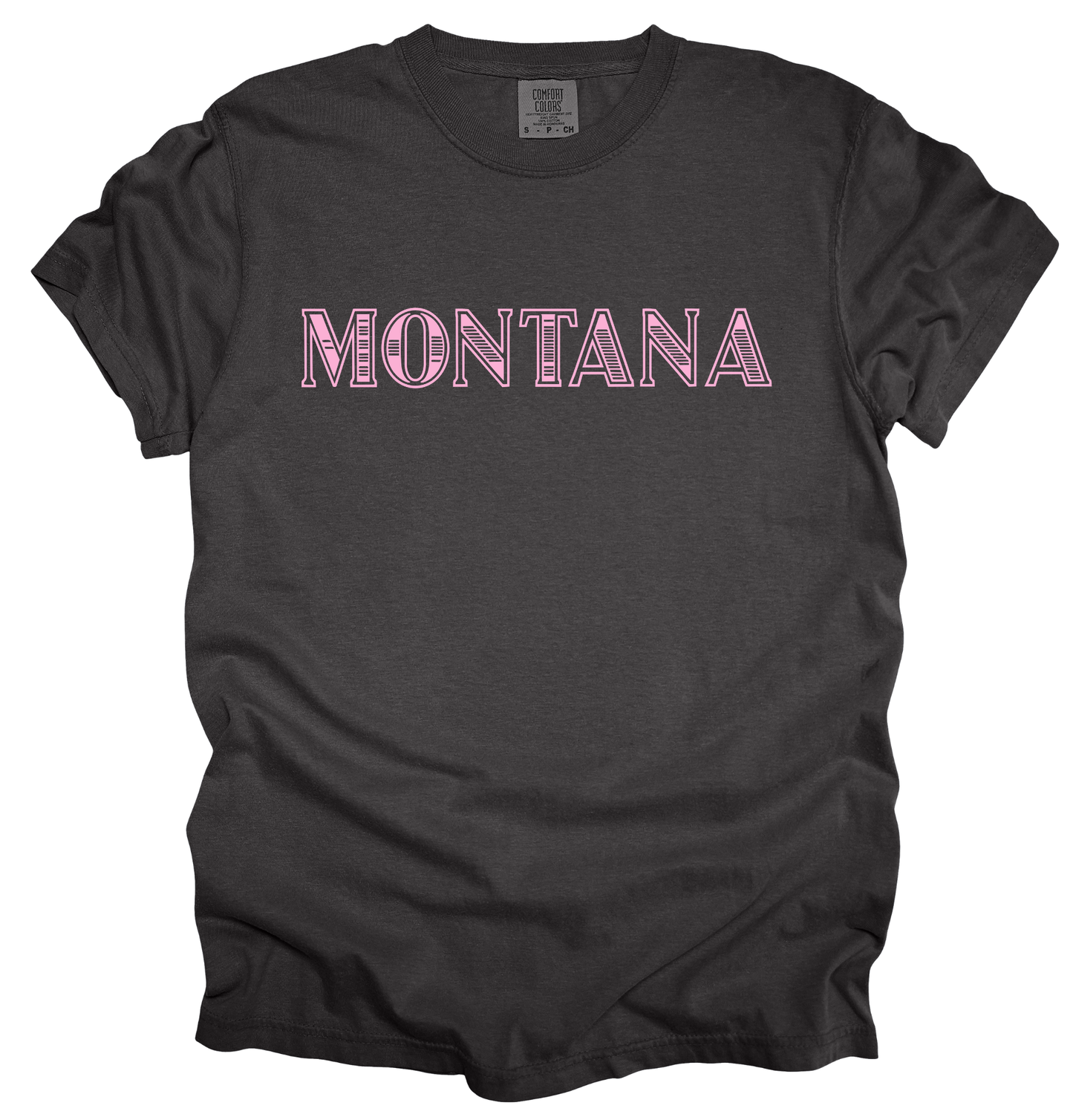 MONTANA MAP OUTLINE Graphic Apparel | Adult Tee