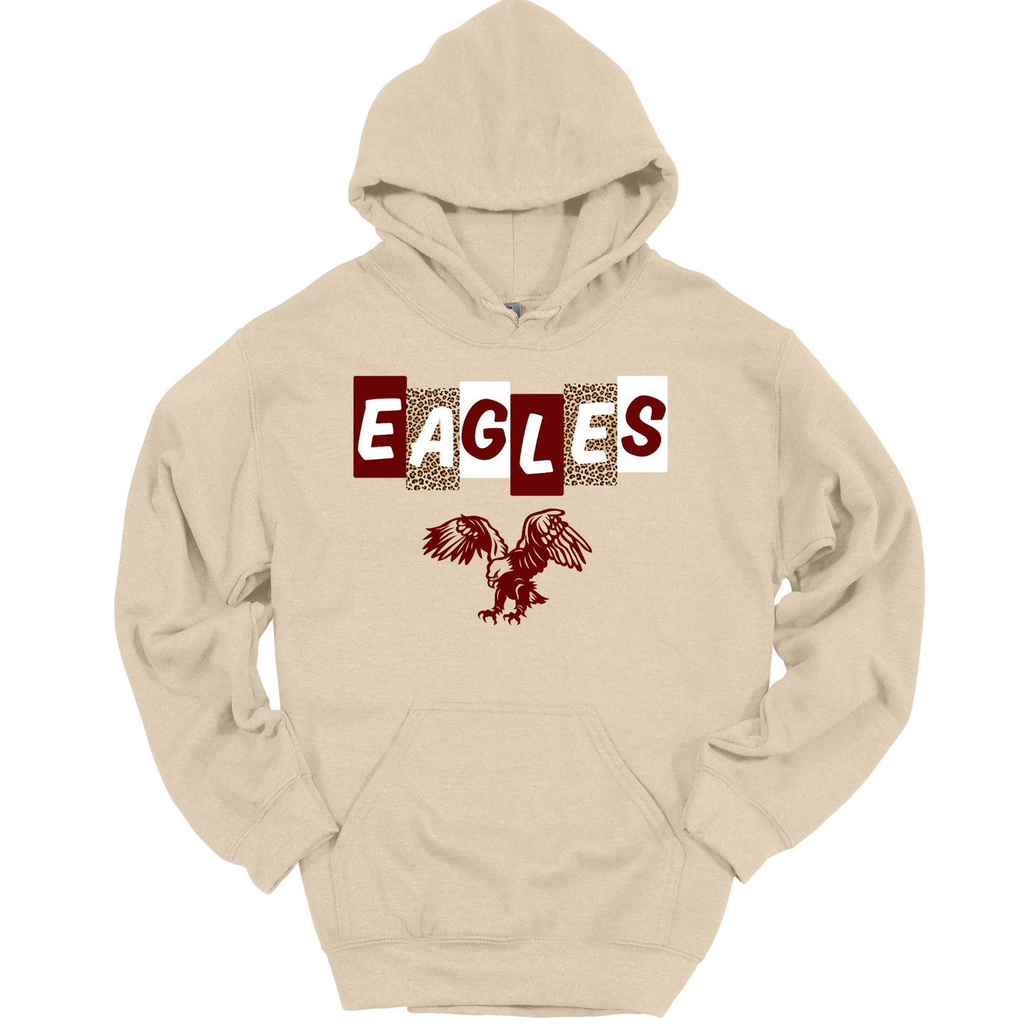 EAGLES Leopard Letter Blocks Graphic Apparel | Adult Spirit Wear