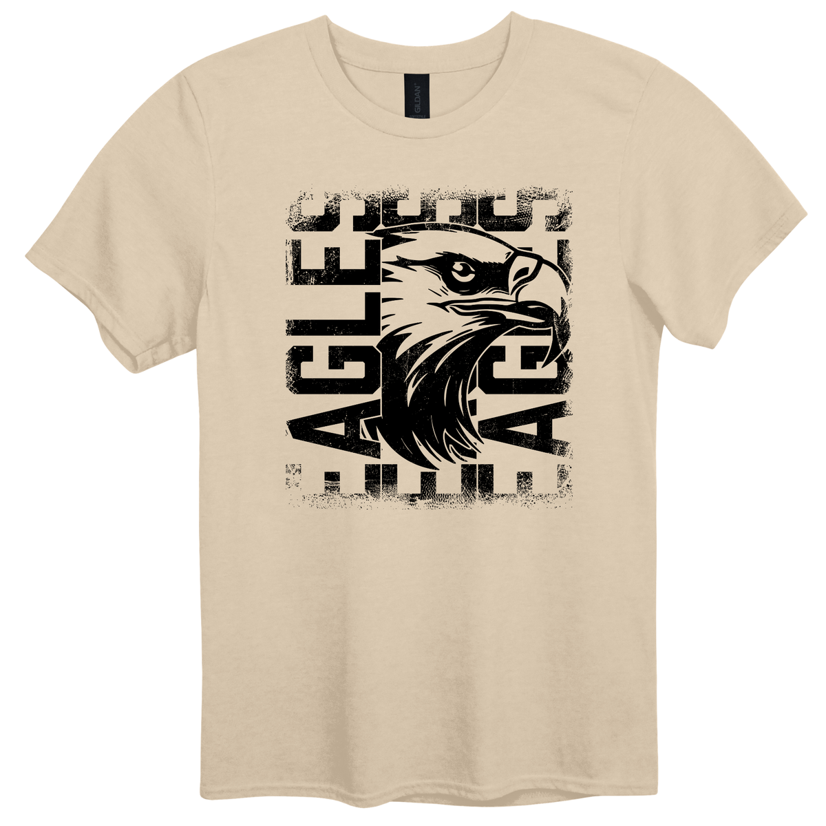 EAGLES Distressed Black Graphic Apparel | Adult Spirit Wear