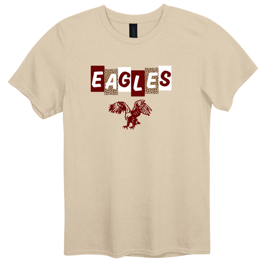 EAGLES Leopard Letter Blocks Graphic Apparel | Adult Spirit Wear