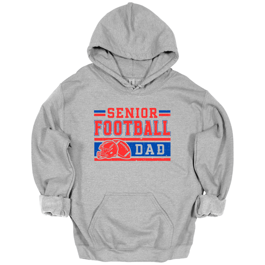 RED & BLUE Senior Football Dad Graphic Apparel | Adult Spirit Wear