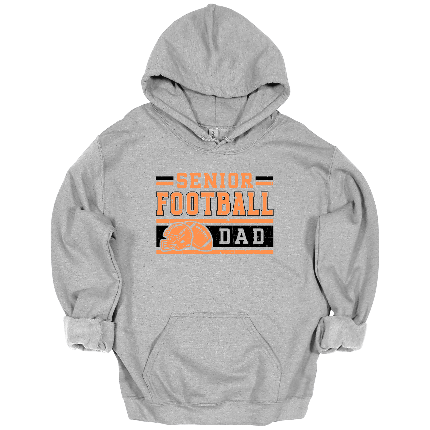 ORANGE & BLACK Senior Football Dad Graphic Apparel | Adult Spirit Wear