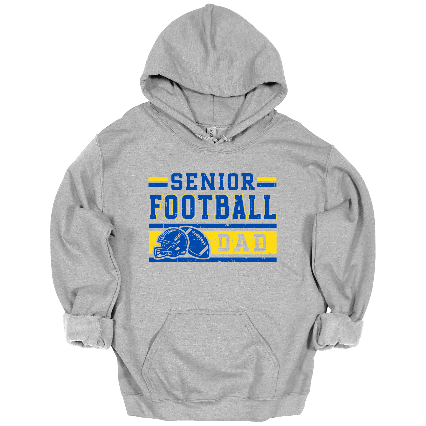 BLUE & YELLOW Senior Football Dad Graphic Apparel | Adult Spirit Wear