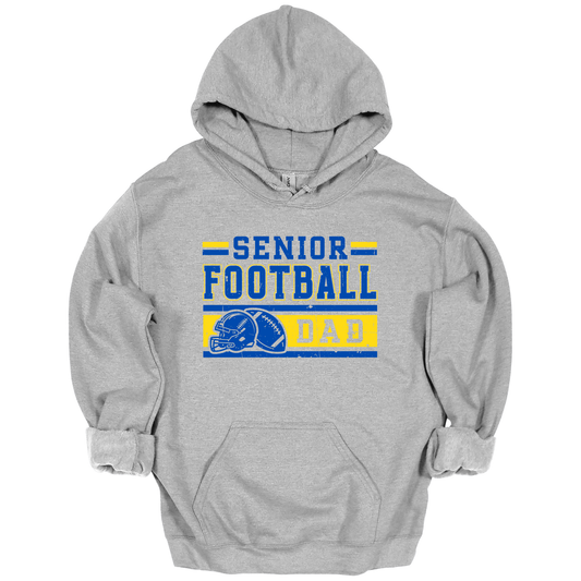 BLUE & YELLOW Senior Football Dad Graphic Apparel | Adult Spirit Wear