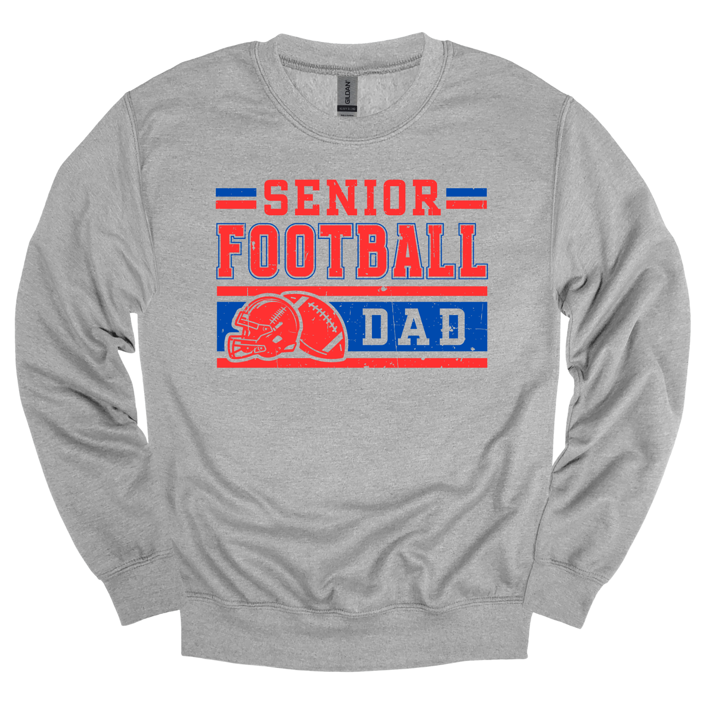 RED & BLUE Senior Football Dad Graphic Apparel | Adult Spirit Wear