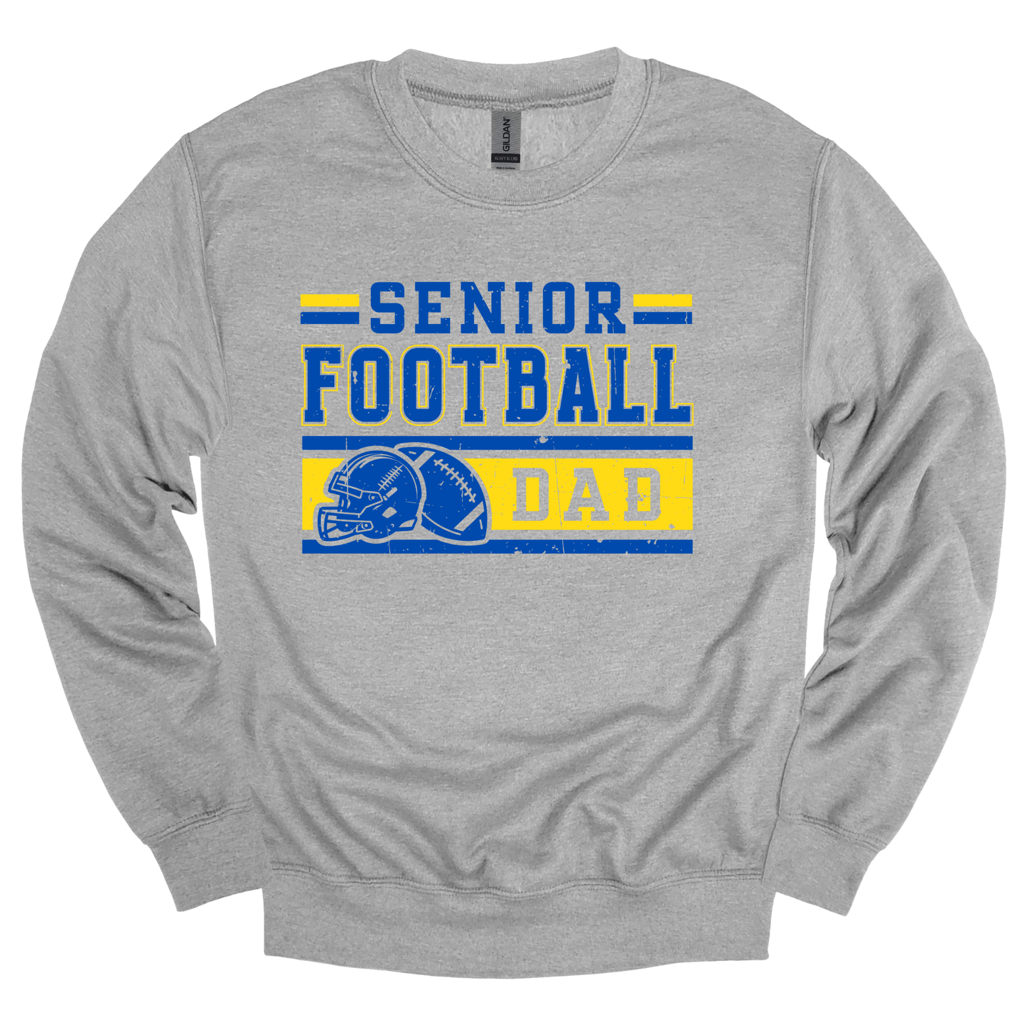 BLUE & YELLOW Senior Football Dad Graphic Apparel | Adult Spirit Wear