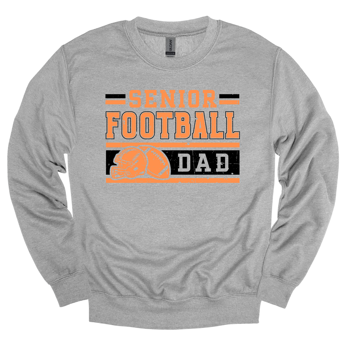 ORANGE & BLACK Senior Football Dad Graphic Apparel | Adult Spirit Wear