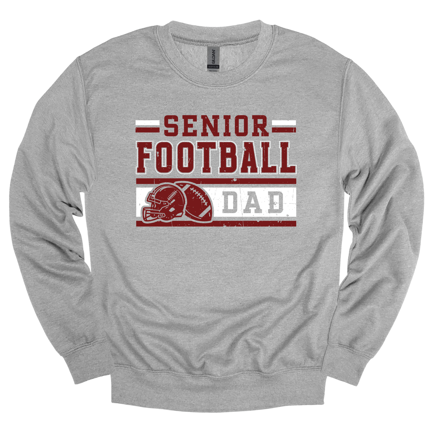 MAROON & WHITE Senior Football Dad Graphic Apparel | Adult Spirit Wear