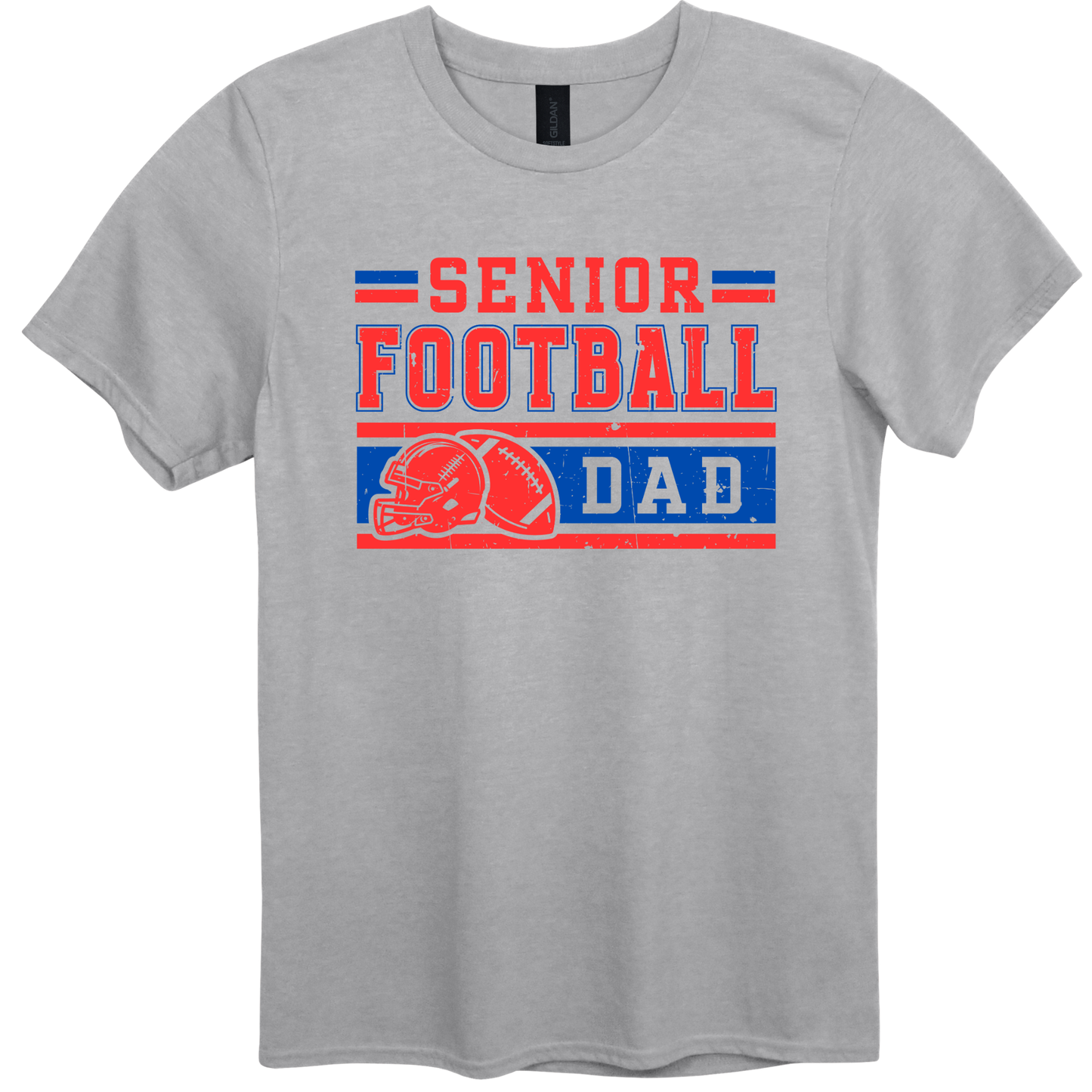 RED & BLUE Senior Football Dad Graphic Apparel | Adult Spirit Wear