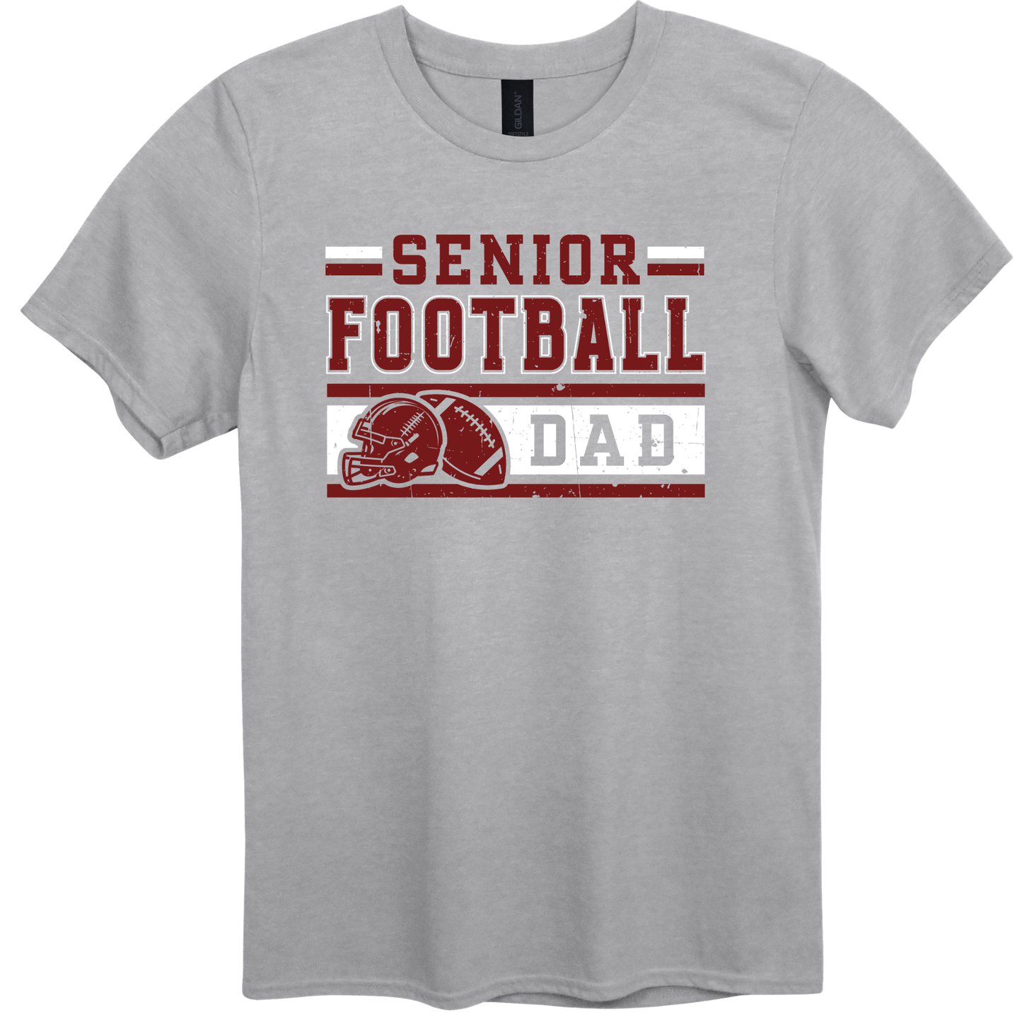 MAROON & WHITE Senior Football Dad Graphic Apparel | Adult Spirit Wear