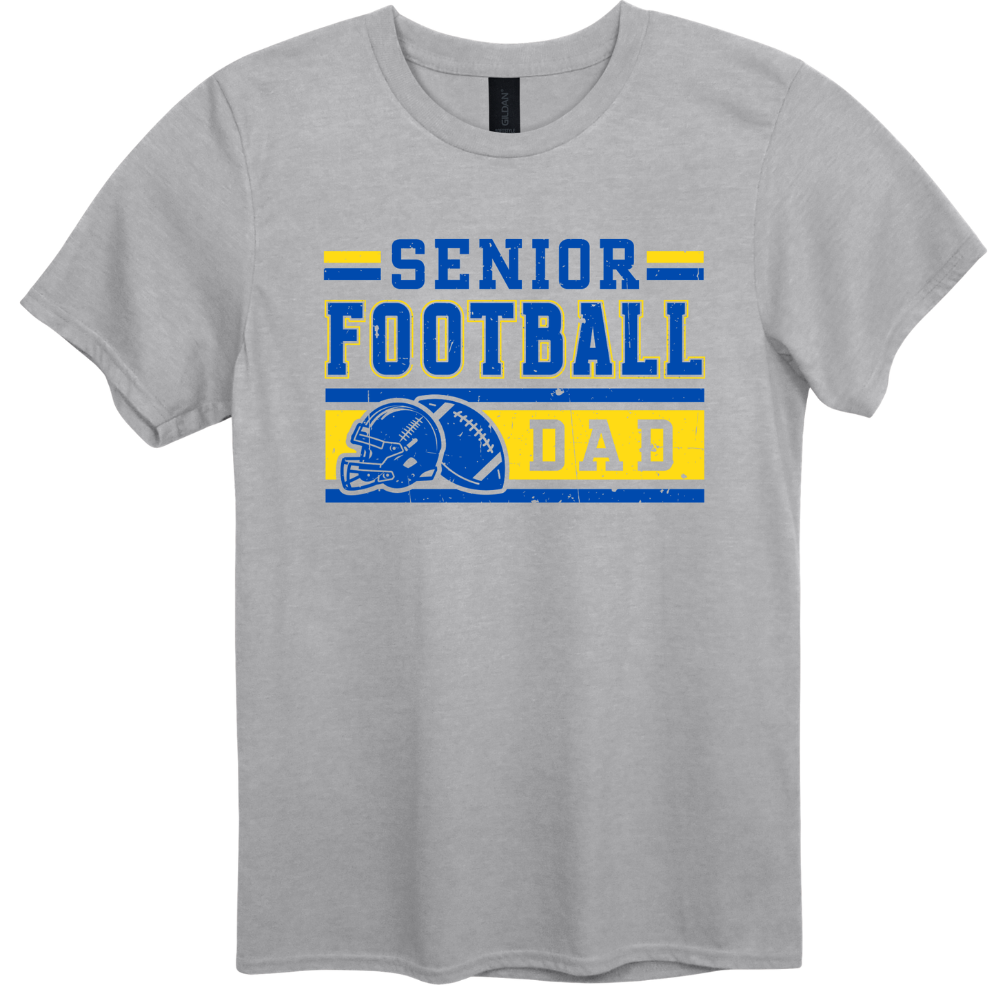 BLUE & YELLOW Senior Football Dad Graphic Apparel | Adult Spirit Wear