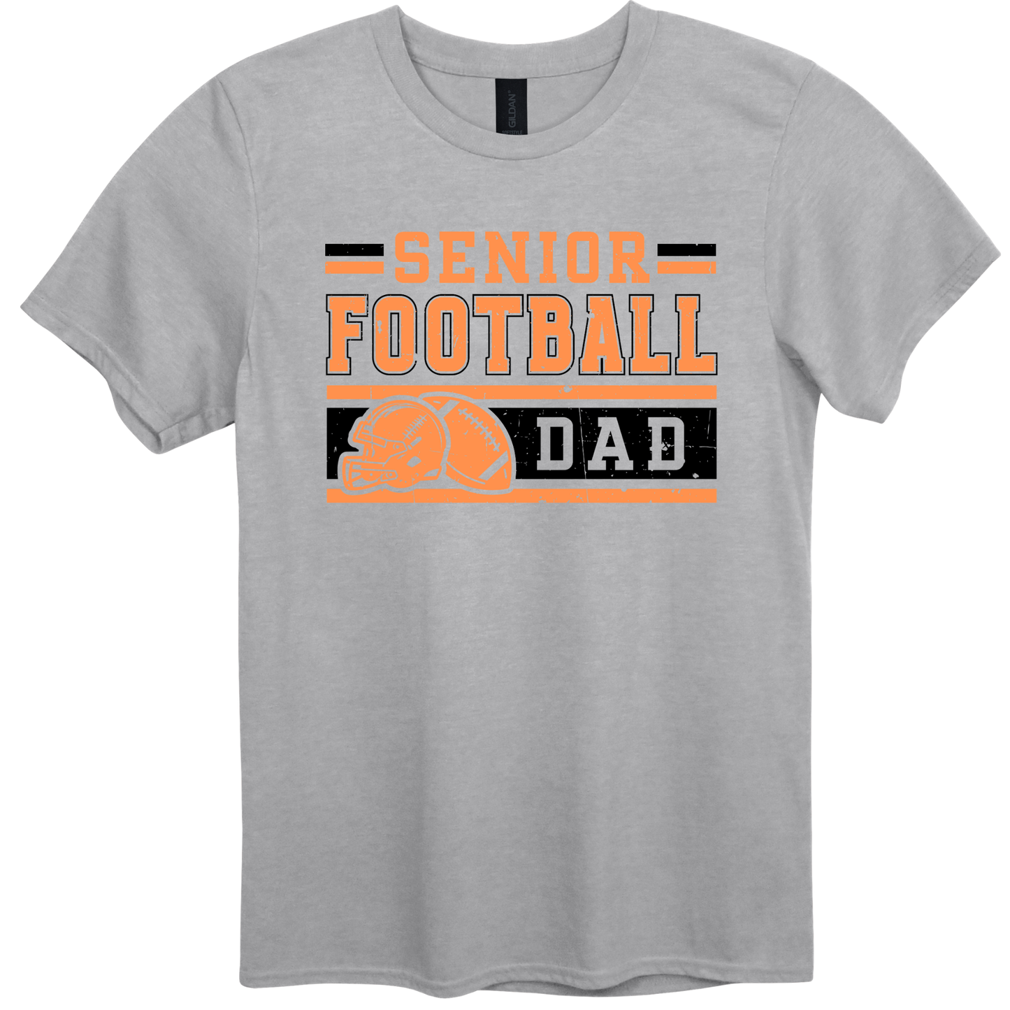 ORANGE & BLACK Senior Football Dad Graphic Apparel | Adult Spirit Wear