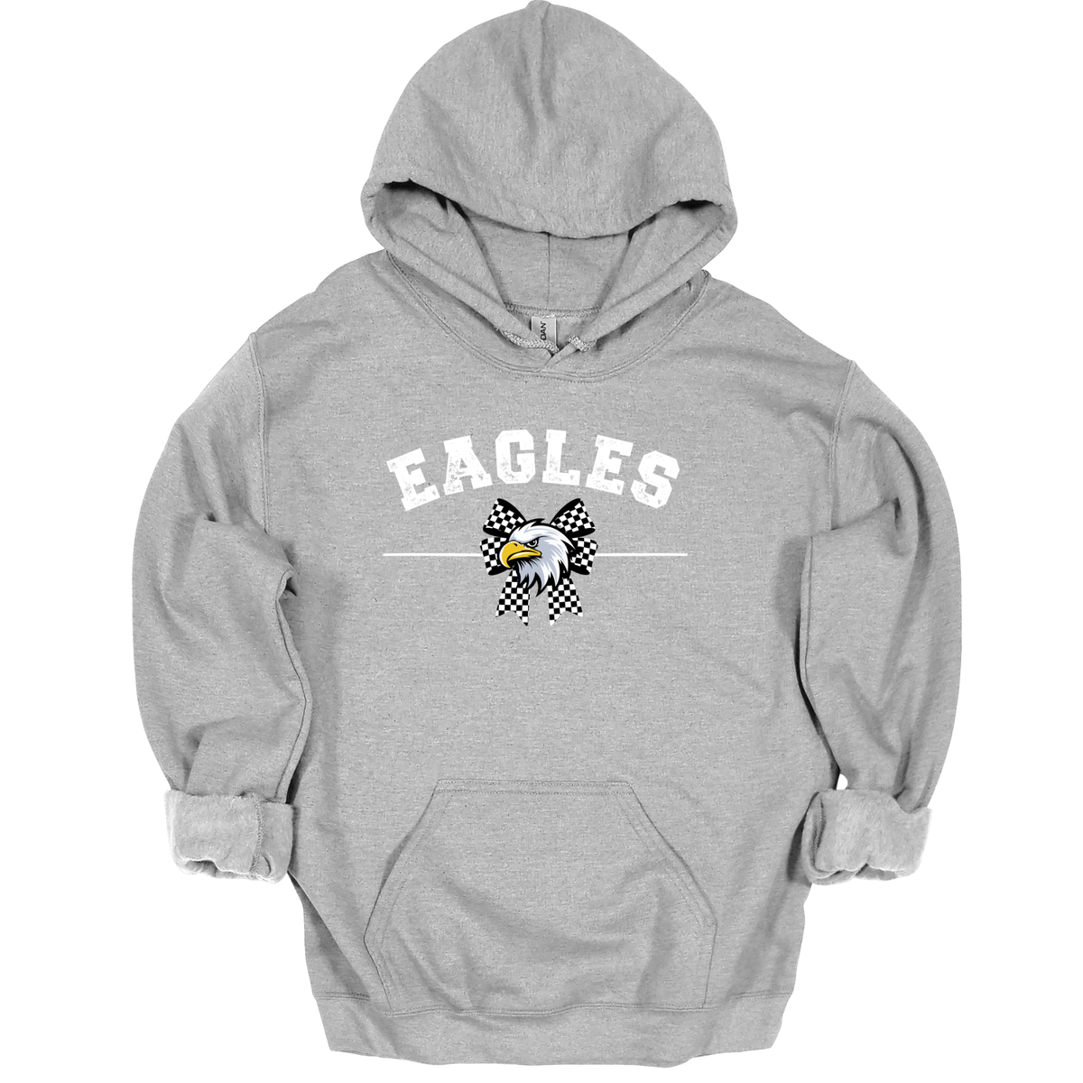 EAGLES Checkered Bow Graphic Apparel | Adult Spirit Wear Collection