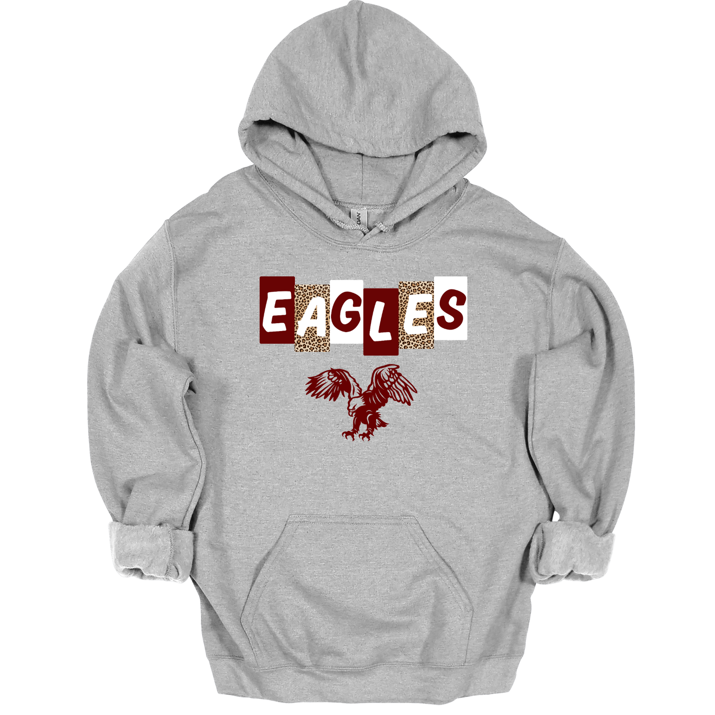EAGLES Leopard Letter Blocks Graphic Apparel | Youth Spirit Wear