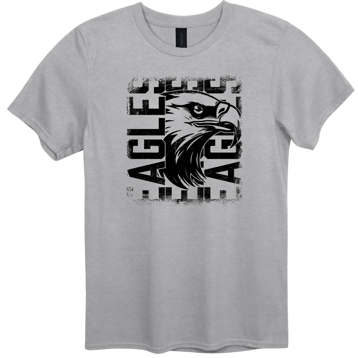 EAGLES Distressed Black Graphic Apparel | Adult Spirit Wear