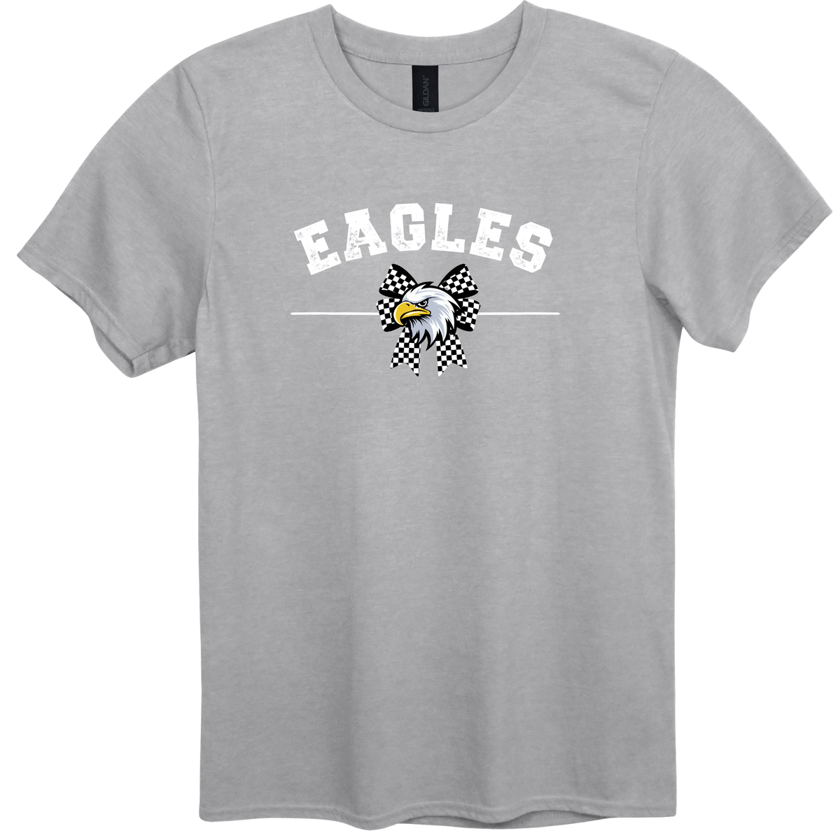 EAGLES Checkered Bow Graphic Apparel | Adult Spirit Wear Collection