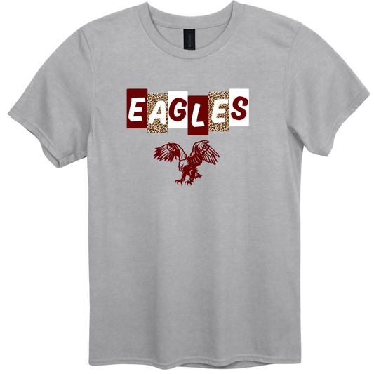 EAGLES Leopard Letter Blocks Graphic Apparel | Youth Spirit Wear