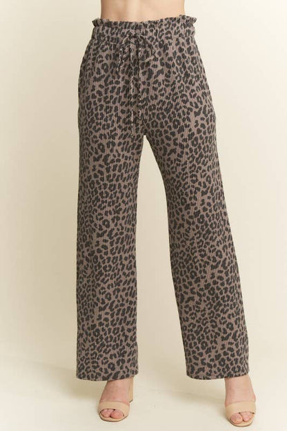 ANIMAL URBAN RIBBED CASUAL PANTS BROWN