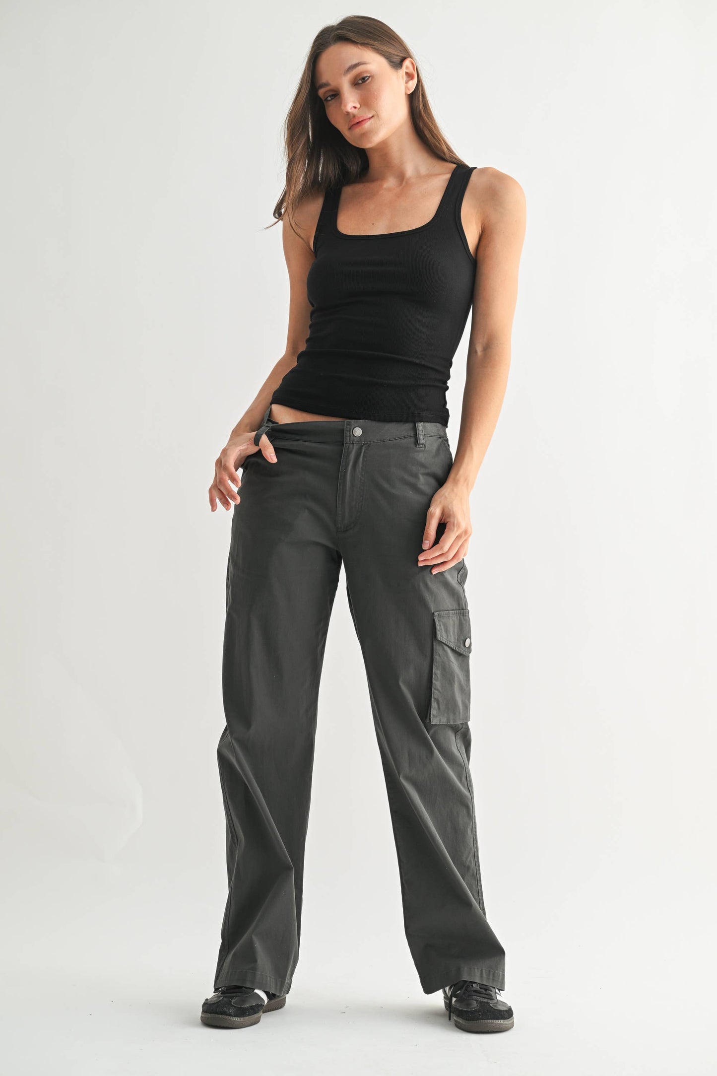 Classic Cotton Cargo Pants: GREY