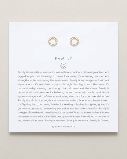 Family Stud Earrings: 14k Gold