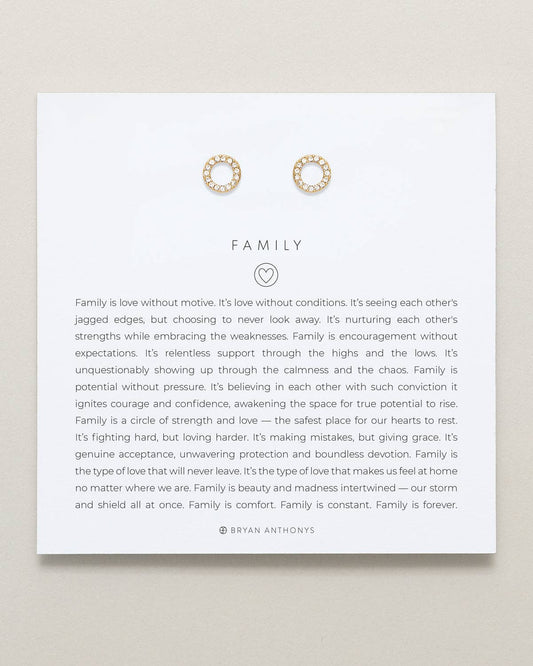 Family Stud Earrings: 14k Gold