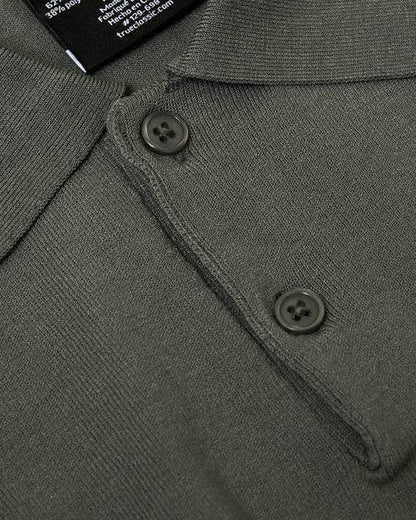 Short Sleeve Sweater Polo Shirt | Moss