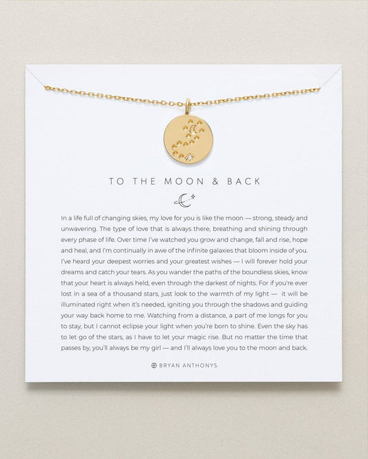 To the Moon and Back Necklace: 14k Gold