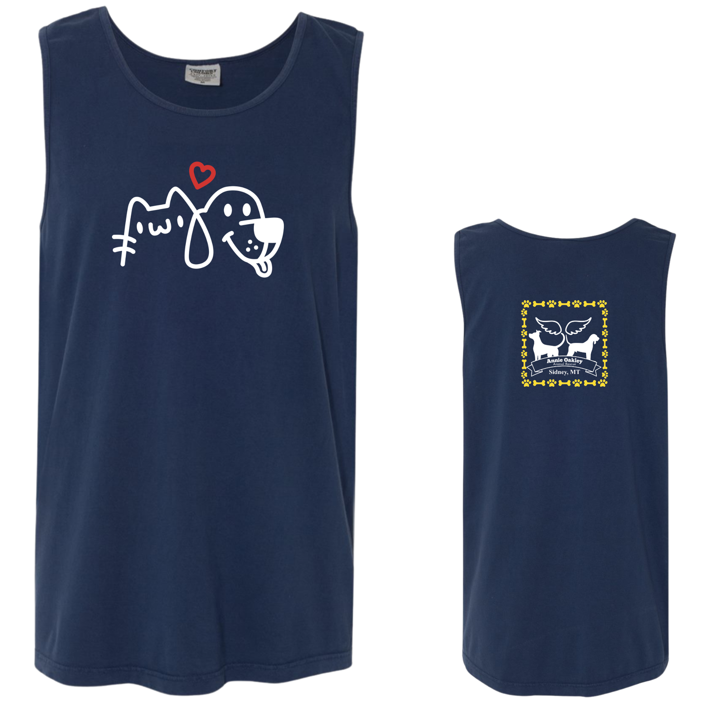 Cat/Dog Neon Navy Tank