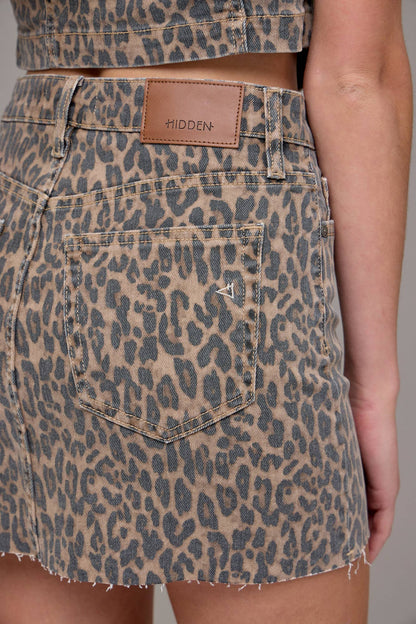Cheetah Print Pleat Mini Skirt