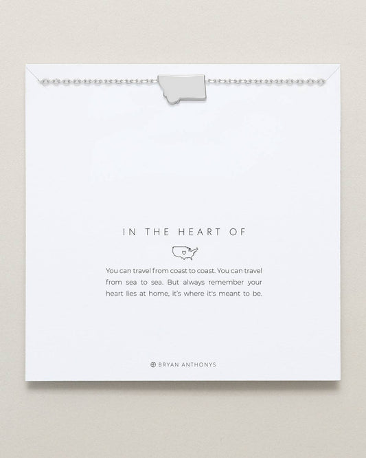 In The Heart Of — States Necklace: Silver / Montana