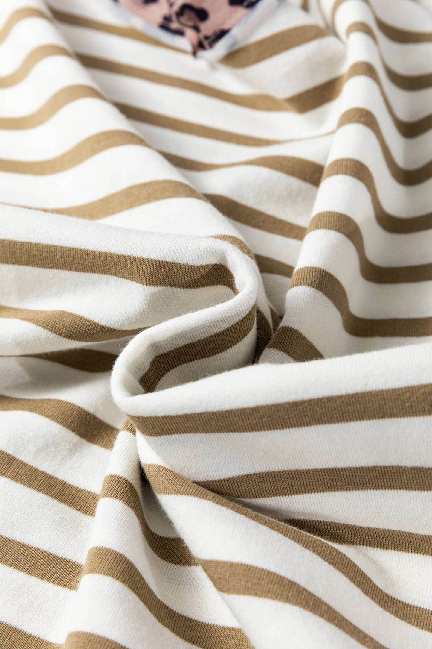 Stripe Leopard Round Neck